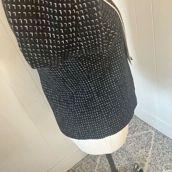 Vintage 80s Eric Sands Women’s Medium Black Tweed Hidden Button Blazer Jacket - Picture 6 of 11